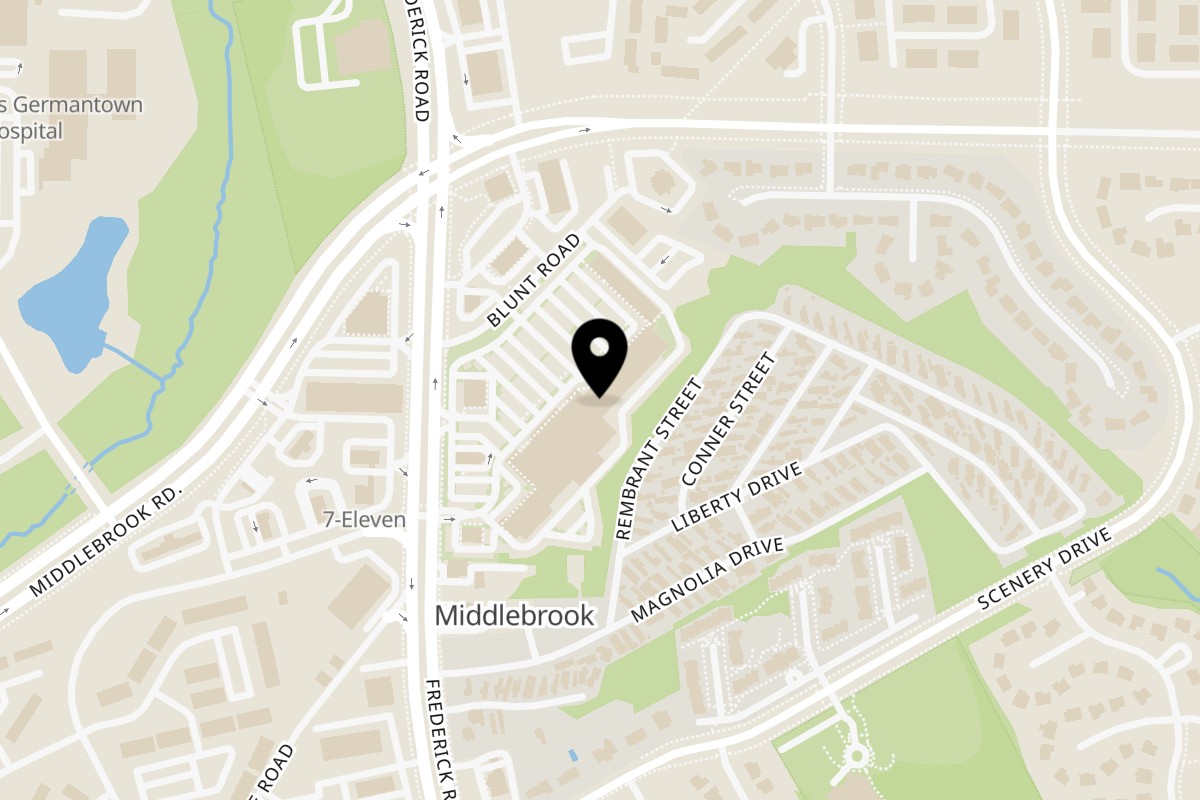 Map showing the location of India Palace Bar and Tandoor on 19743 Frederick Rd in Germantown